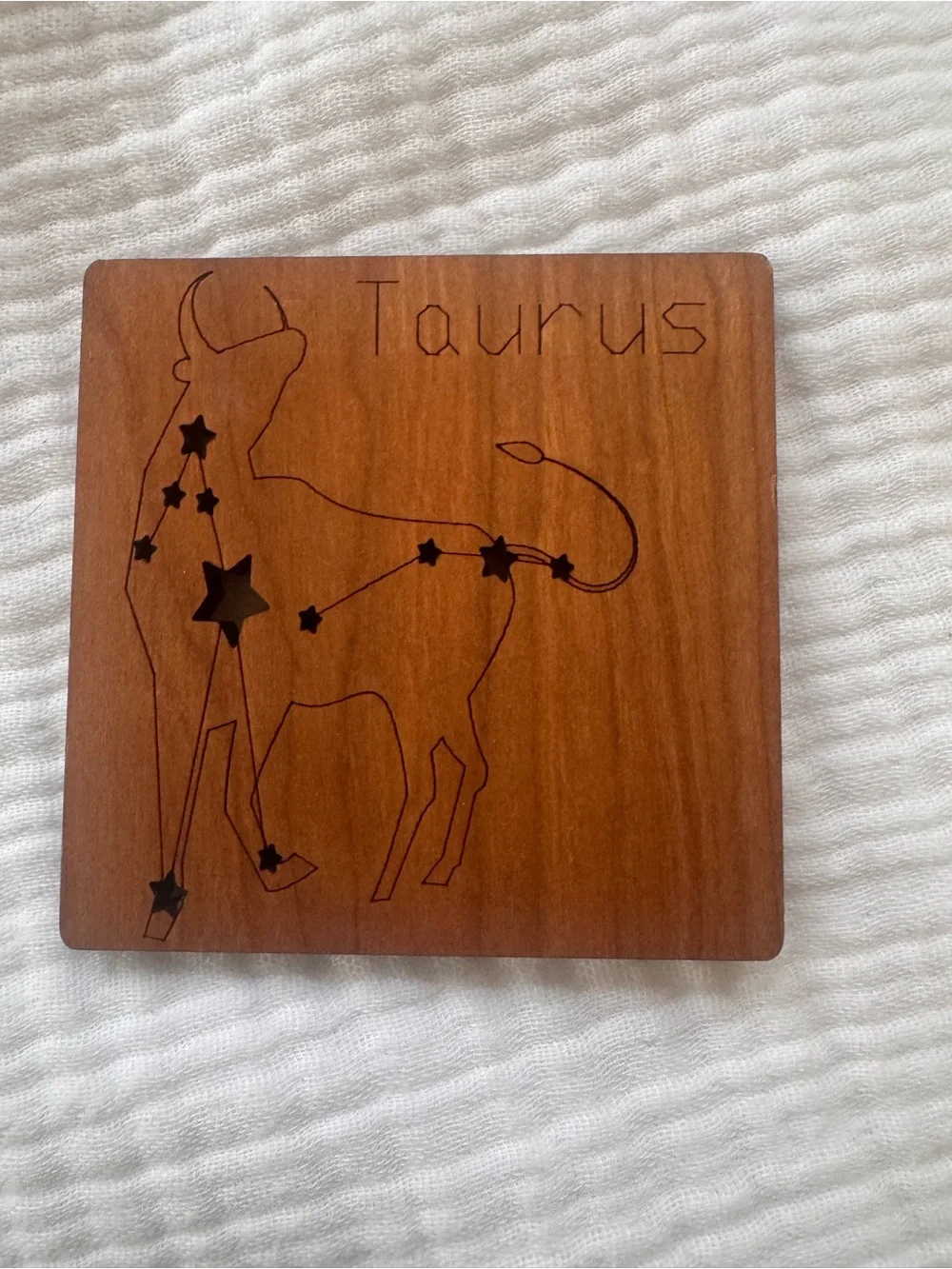 Leo Constellation Wooden Desk Organizer